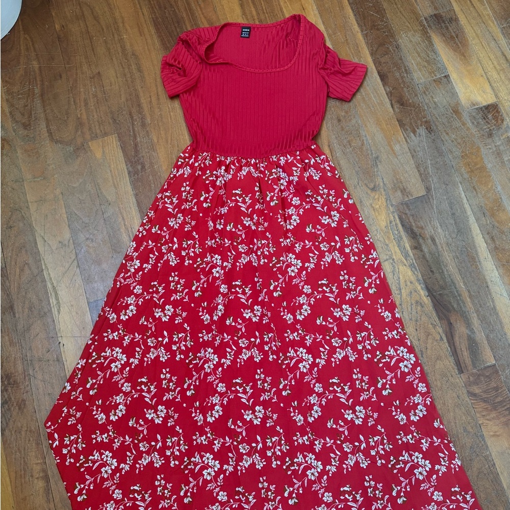 SHEIN Striped Red Dress